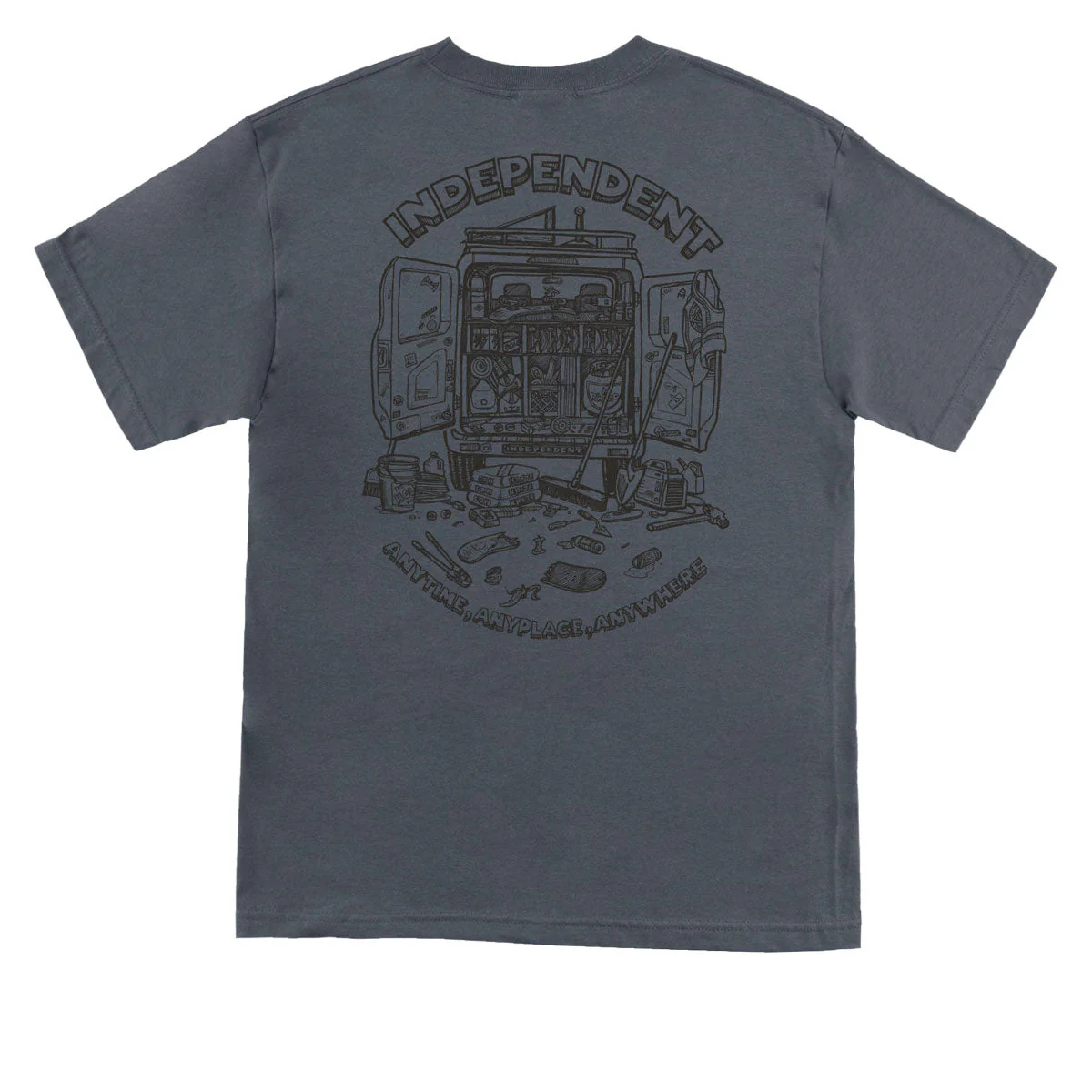 Independent Anytime Anyplace Anywhere T-Shirt - Charcoal