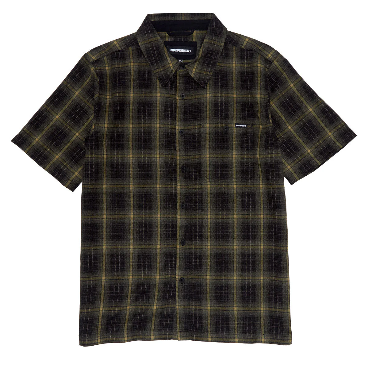 Independent Belmont Short Sleeve Flannel Shirt - Black/Tan