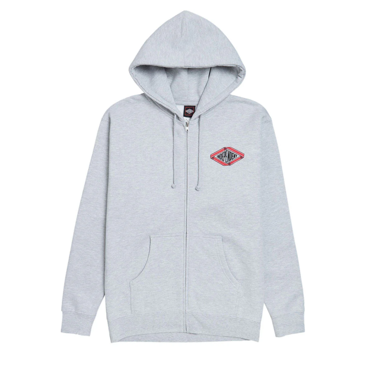 Independent Scroll 2 Zip Hoodie - Grey Heather