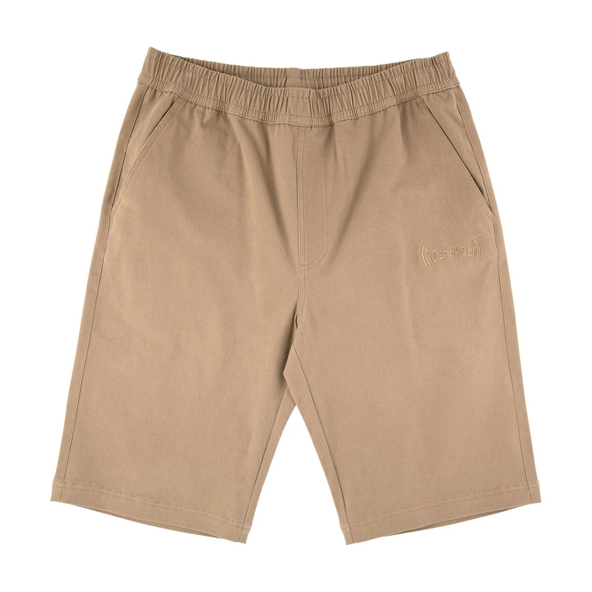 Independent Span Elastic Waist Shorts - Khaki