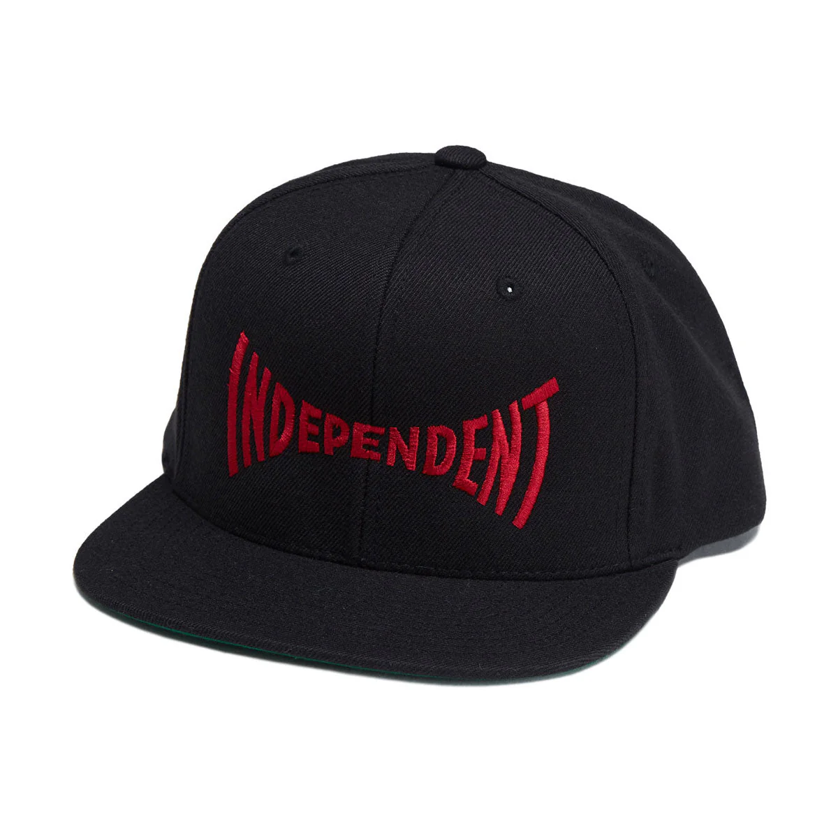 Independent Span Embroidered Snapback Hat - Black/Dark Red