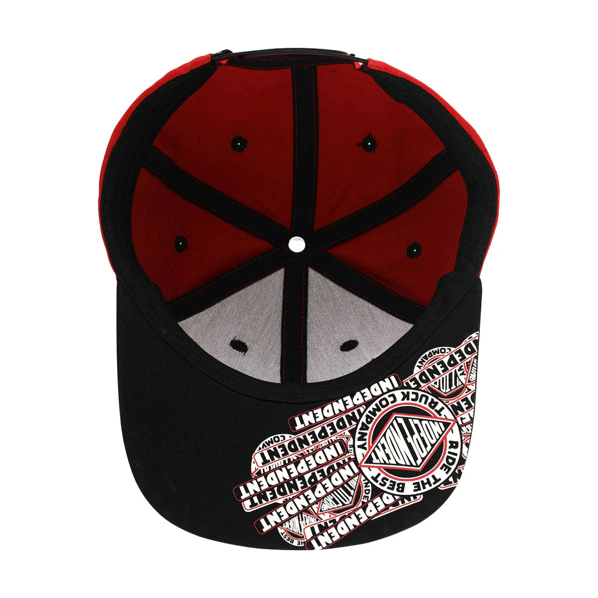 Independent Sticker Slap Snapback Hat - Maroon/Black - Image 4