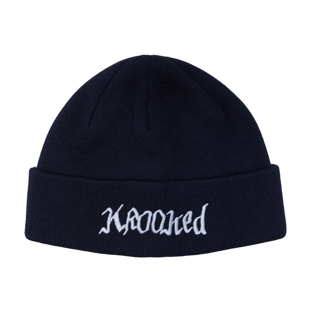 Krooked Double Ok Script Beanie - Navy/White