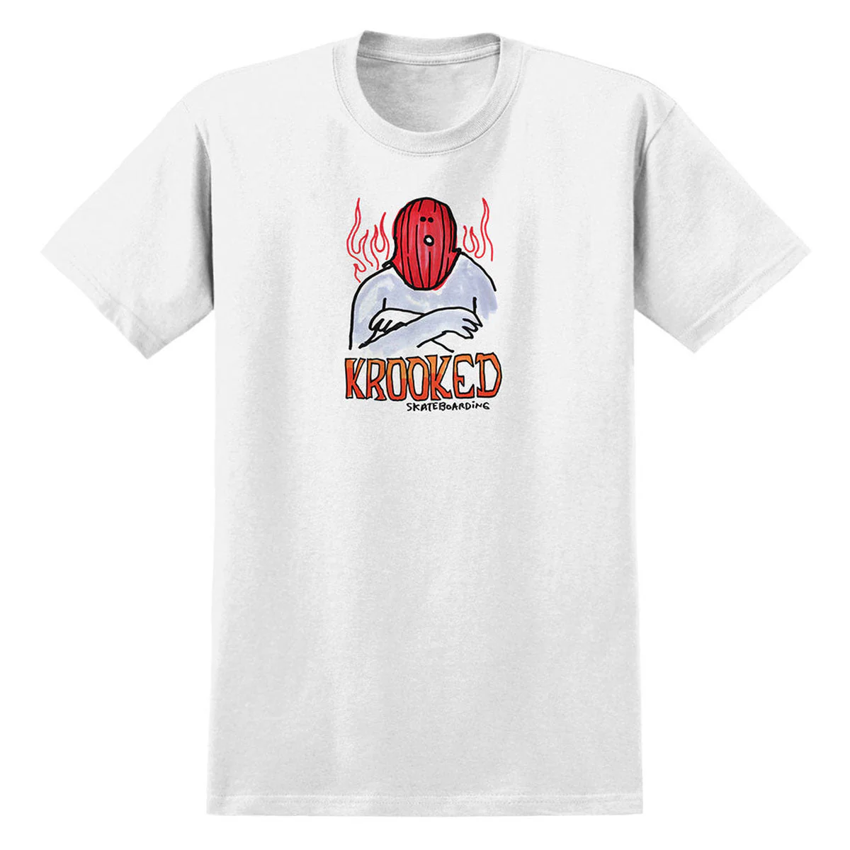 Krooked Fire Mask T-Shirt - White