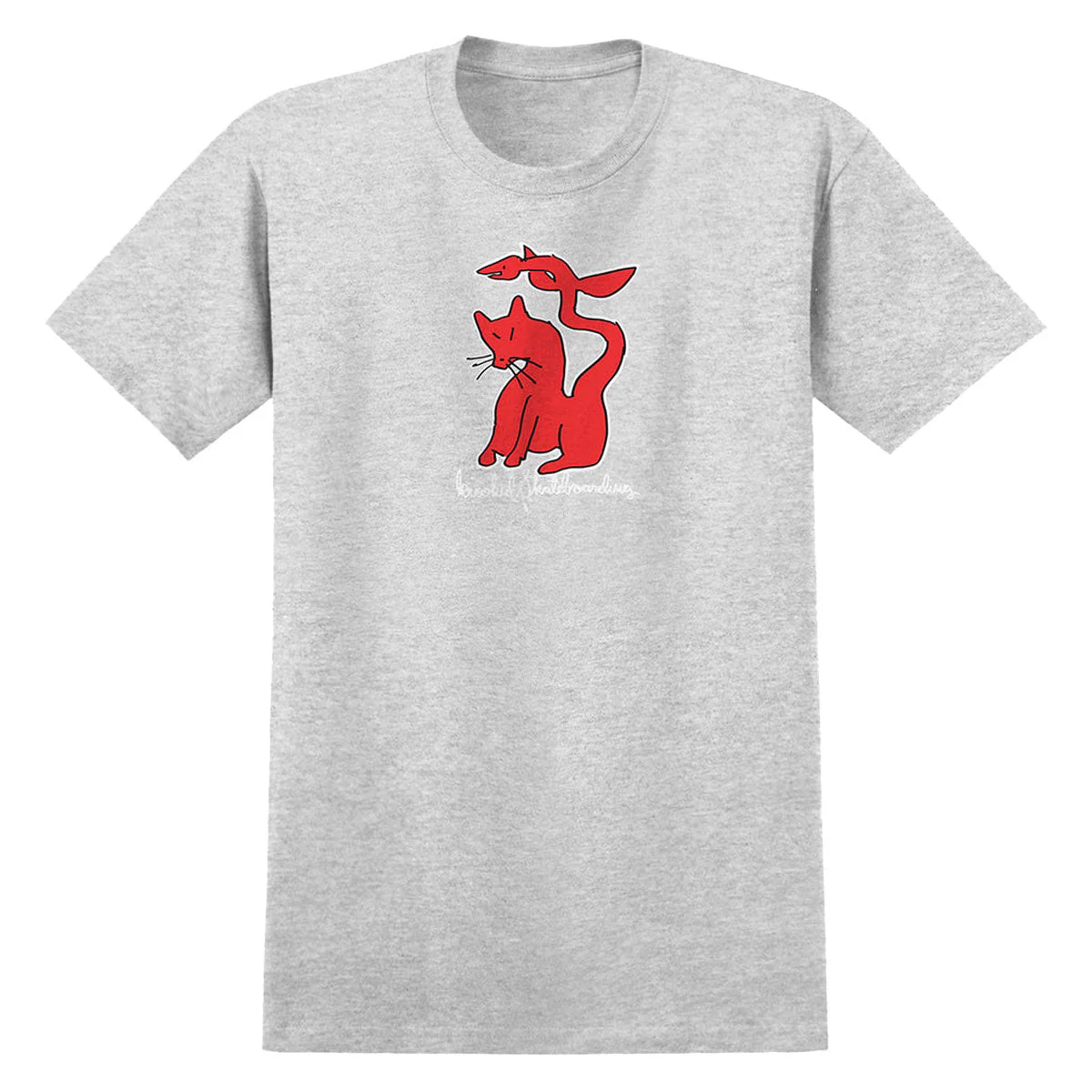 Krooked Kat Serpent T-Shirt - Heather Grey/Red/White/Black