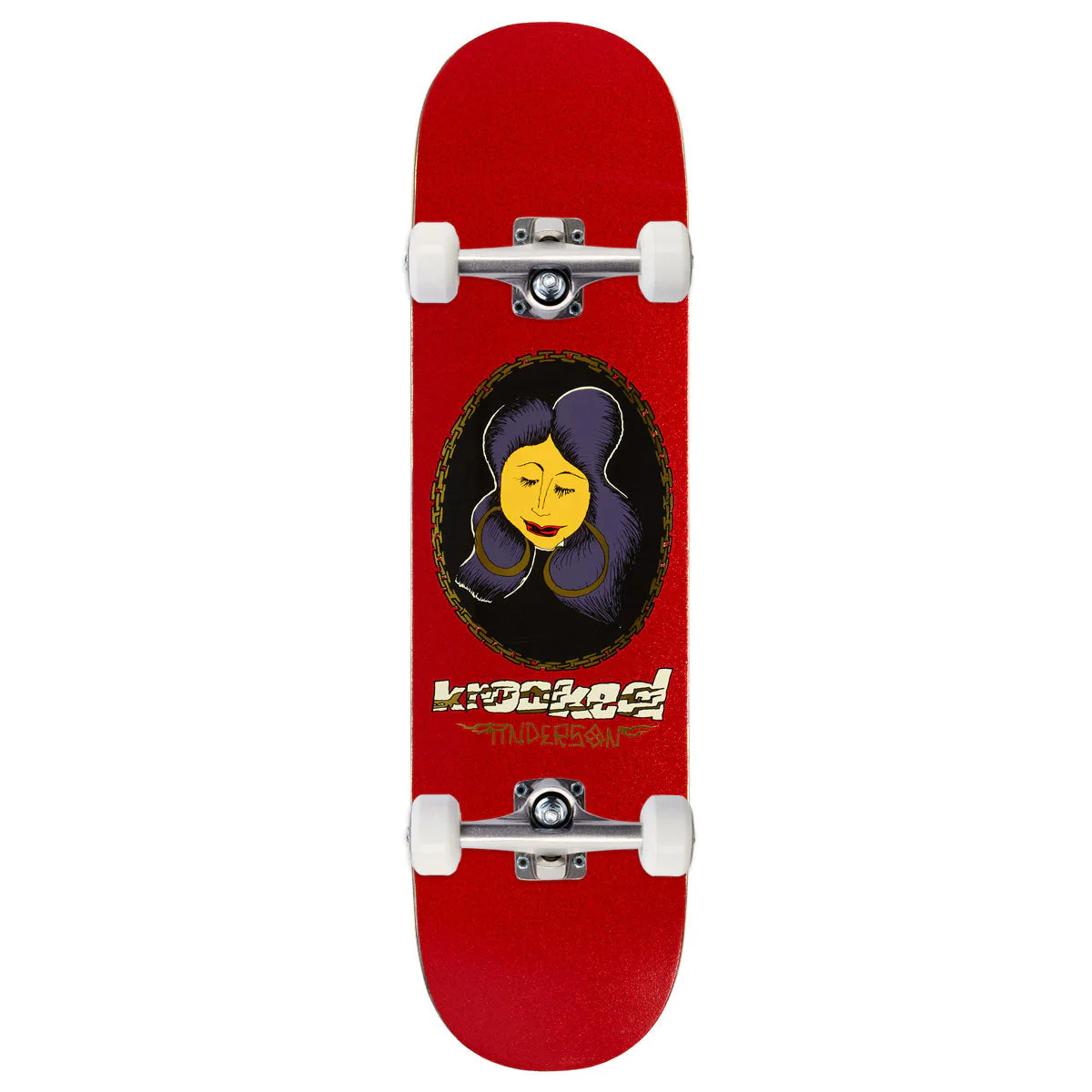 Krooked Manderson DBX Chain Frame Skateboard Complete - Red - 8.38"