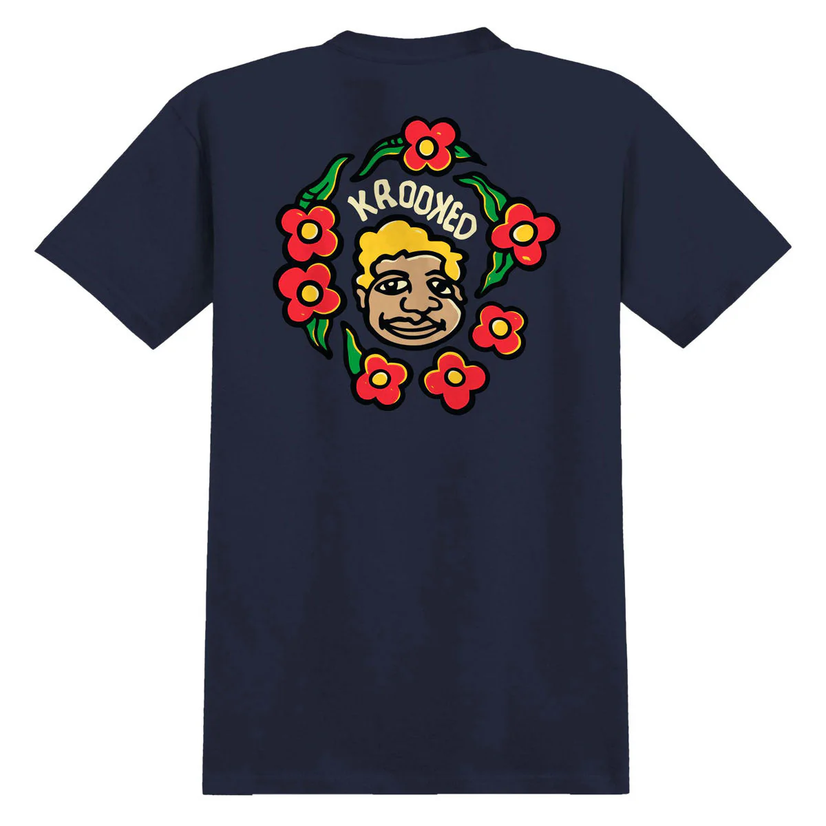 Krooked MG T-Shirt - True Navy/Cream/Multi Color