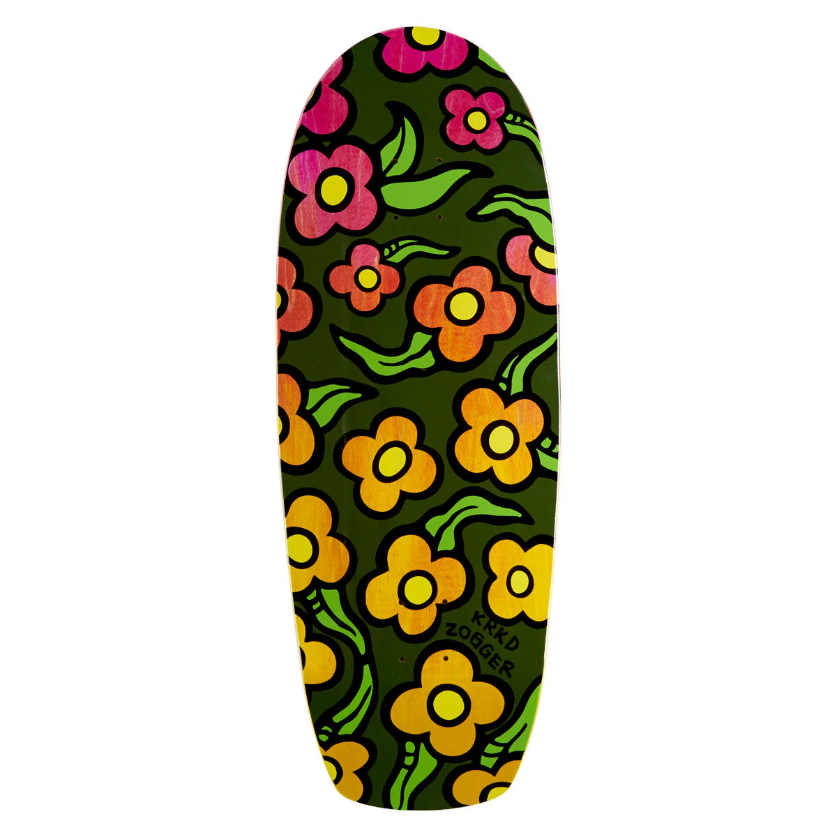 Krooked Team Zogger Widstyle Flowers Skateboard Deck - 10.75"