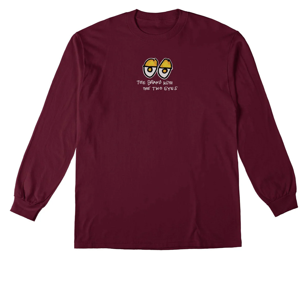 Krooked Two Eyes Fill Long Sleeve T-Shirt - Maroon/Multi Color