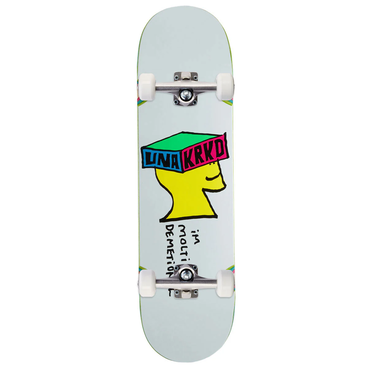 Krooked Una Molti Dementional Skateboard Complete - White - 8.28"