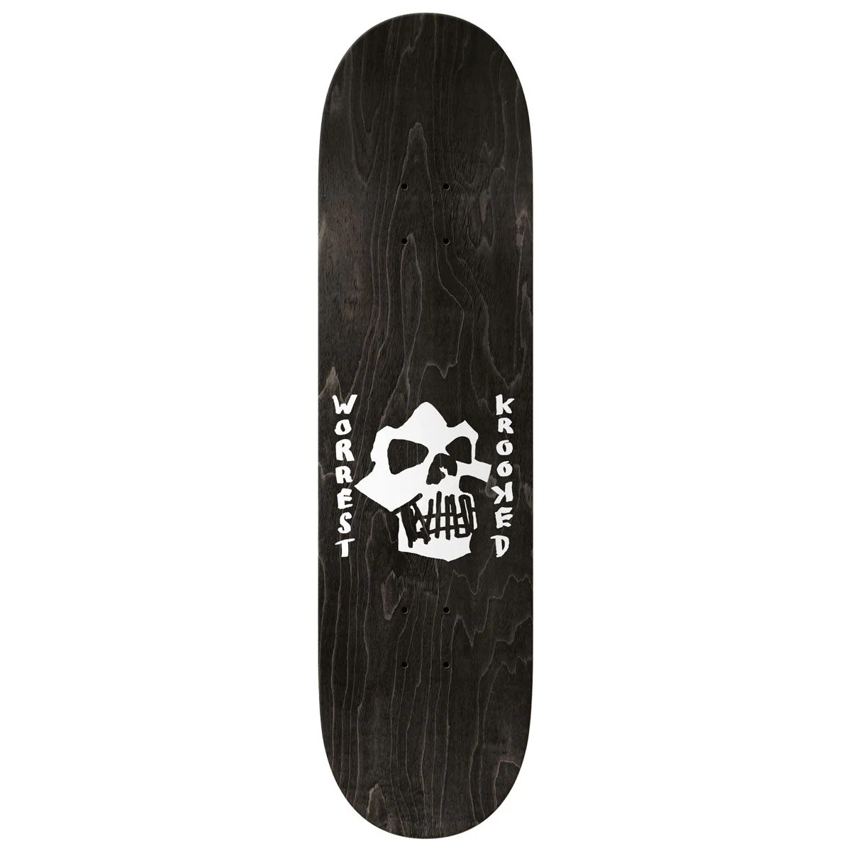Krooked Worrest Skulls And Bolts Twin Tail Slick Skateboard Deck - 8.30" - Image 2