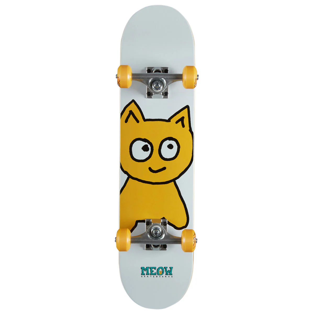 Meow Big Cat Soft Top Pre-Built Skateboard Complete - White - 7.00"