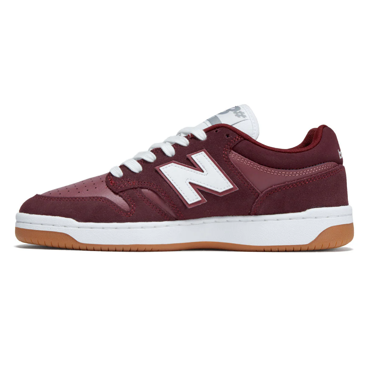 New Balance 480 Shoes - Monarch Burgundy/White - Image 2