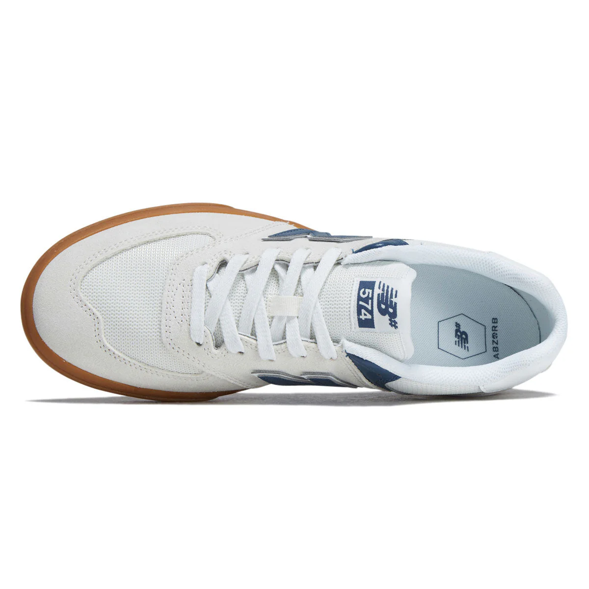 New Balance 574 Vulc Wide Shoes - Sea Salt/Blue - Image 3