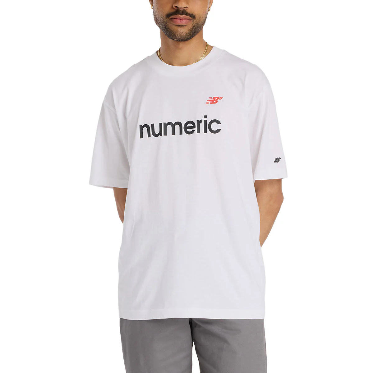 New Balance Numeric Linear Logo T-Shirt - White - Image 2
