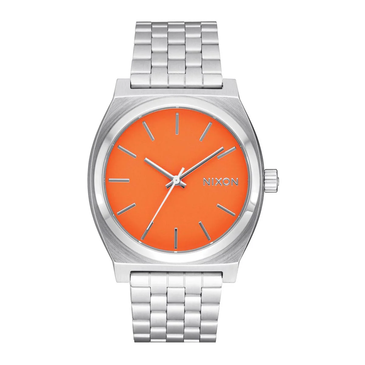Nixon Time Teller Watch - Silver/Mandarin