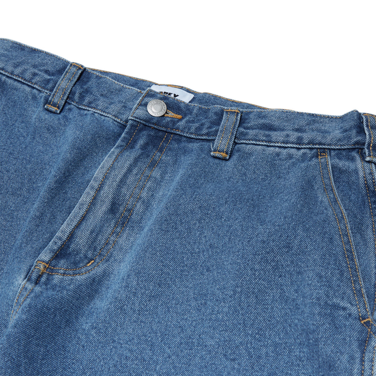Obey Bigwig Carpenter Denim Shorts - Light Indigo Classic - Image 3