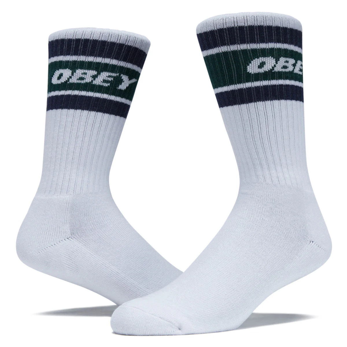 Obey Cooper II Socks - White/Eden Green - Image 2