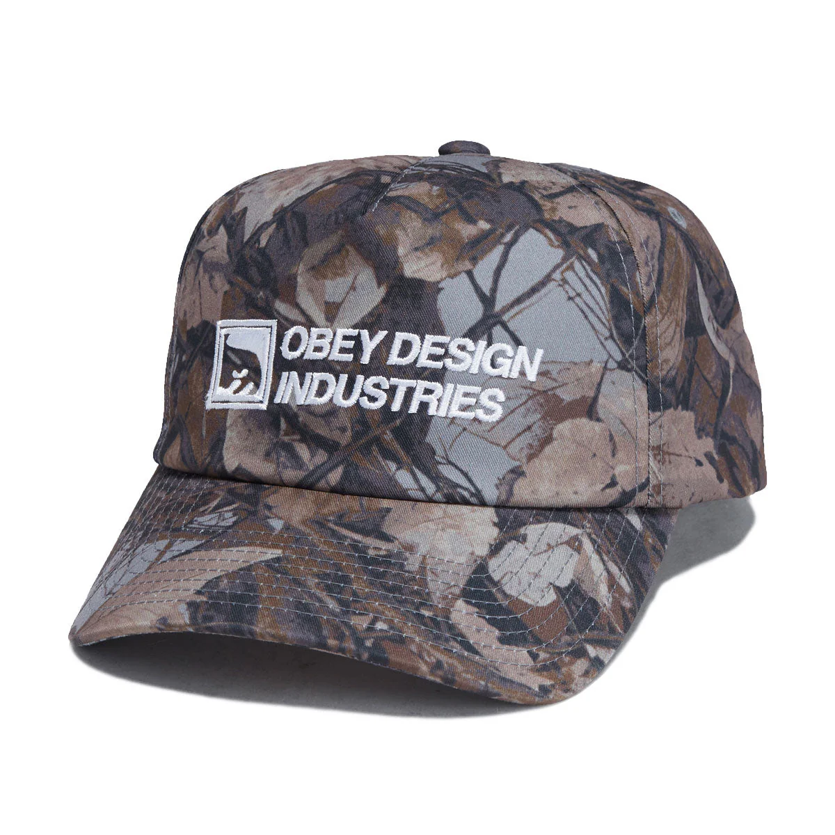 Obey Design Industries 5 Panel Snapback Hat - Fence Camo Multi