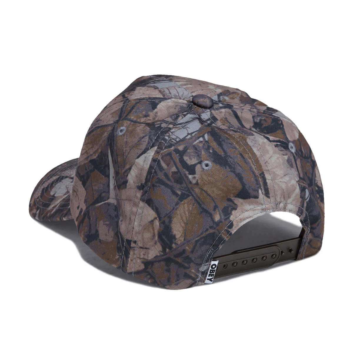 Obey Design Industries 5 Panel Snapback Hat - Fence Camo Multi - Image 2