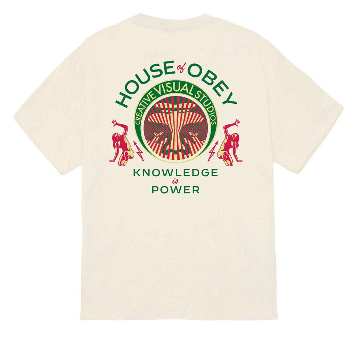 Obey Knowledge Is Power T-Shirt - Cream