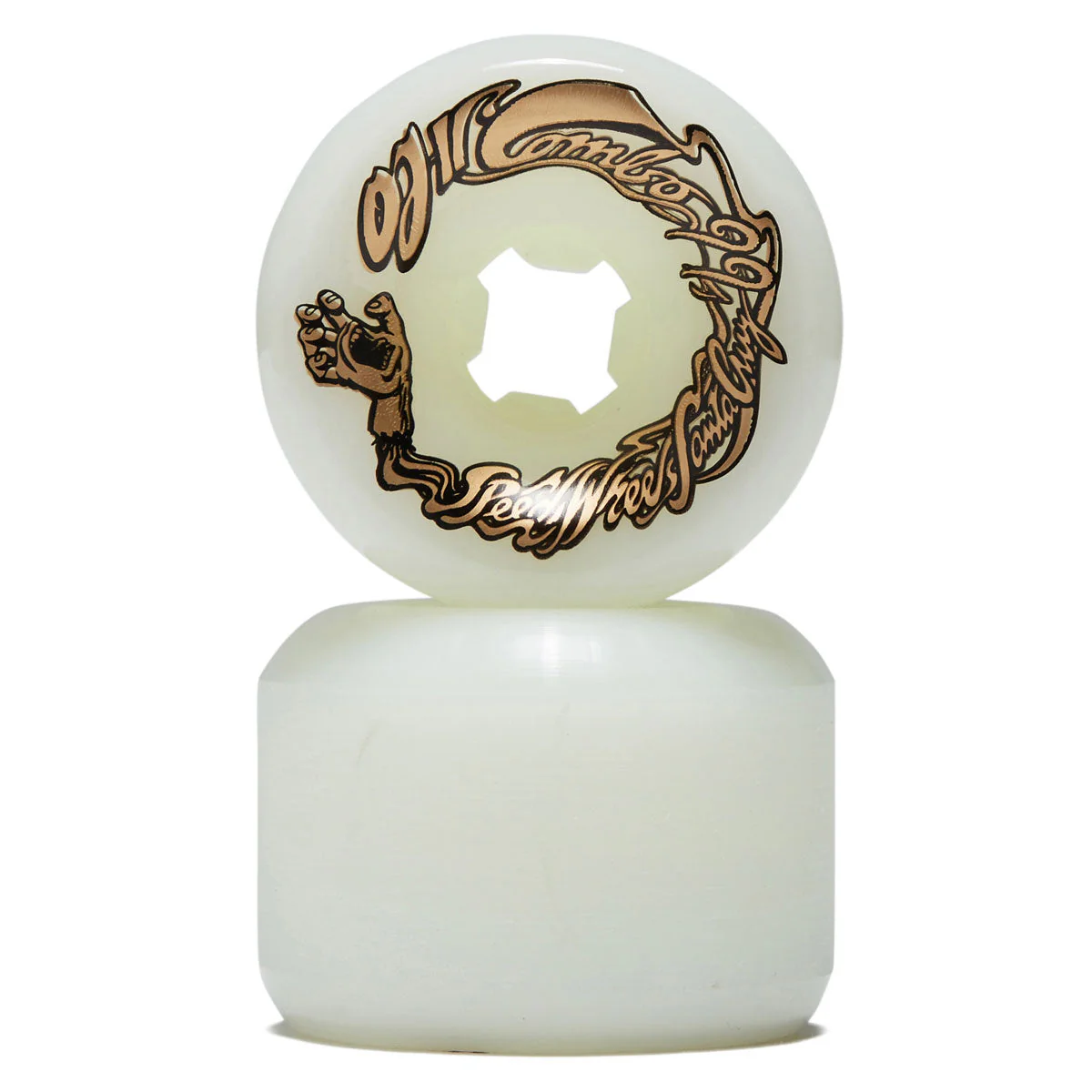 OJ Combos 99a Skateboard Wheels - Gold/White - 60mm - Image 2