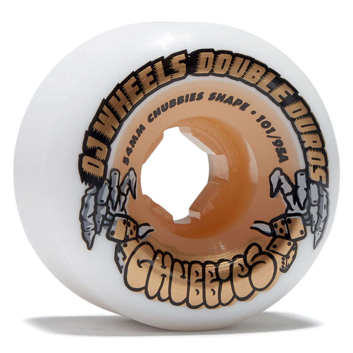 OJ Double Duro Chubbies 101a/95a Skateboard Wheels - Gum - 54mm