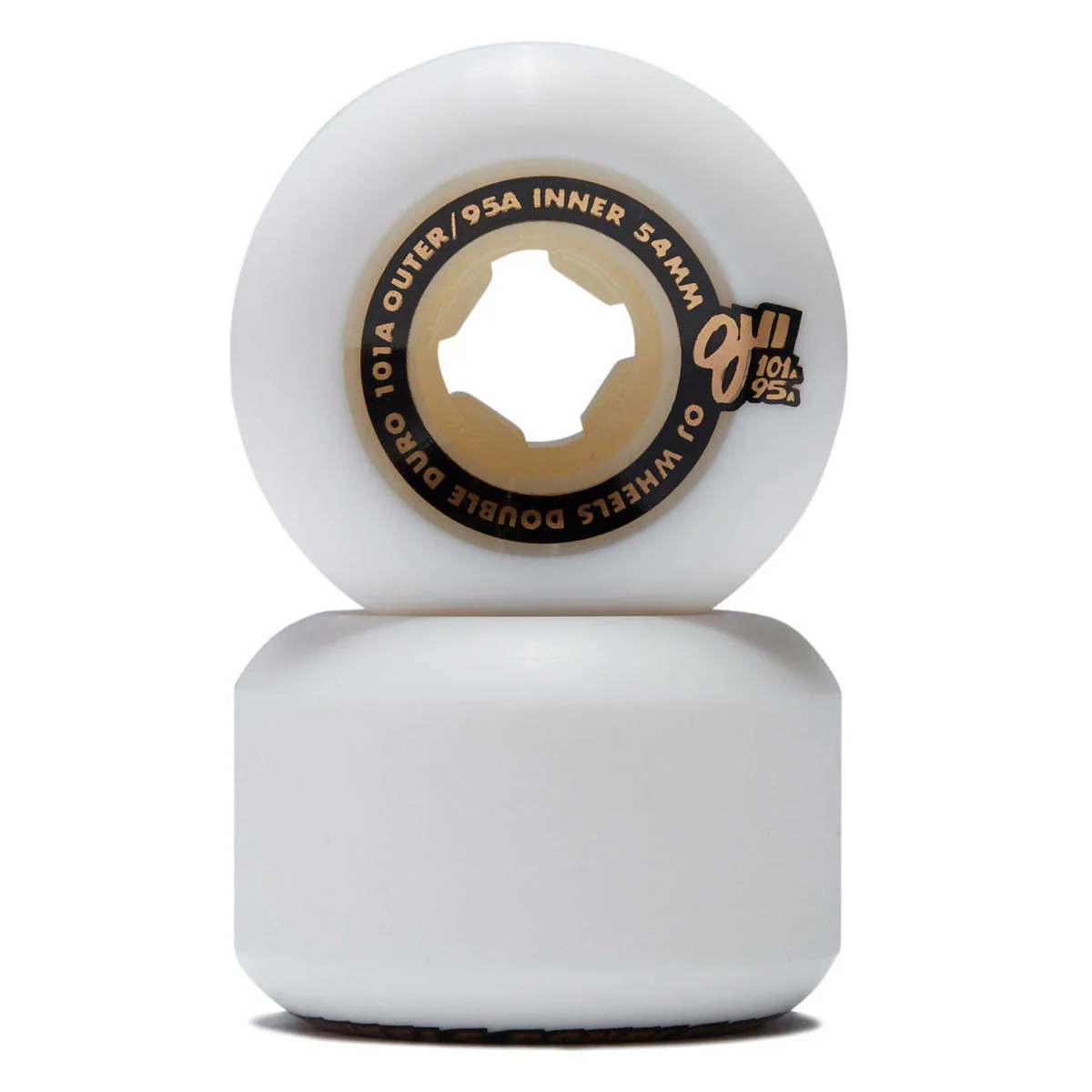 OJ Double Duro Chubbies 101a/95a Skateboard Wheels - White - 54mm - Image 2