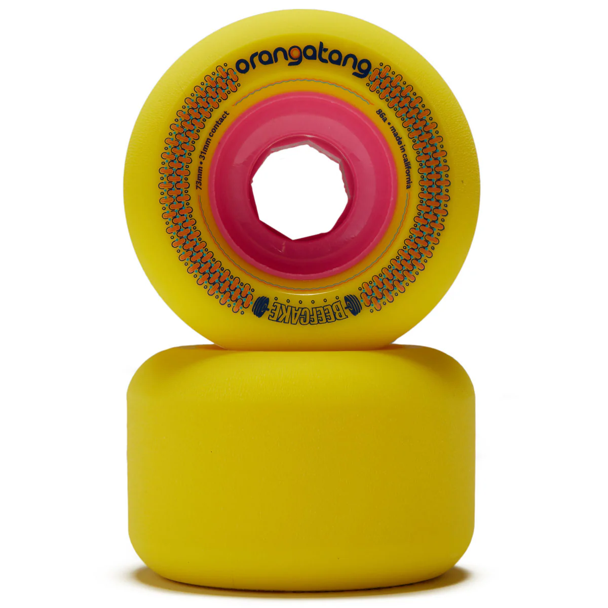 Orangatang Beefcake Freeride 86a Longboard Wheels - Yellow - 73mm - Image 2