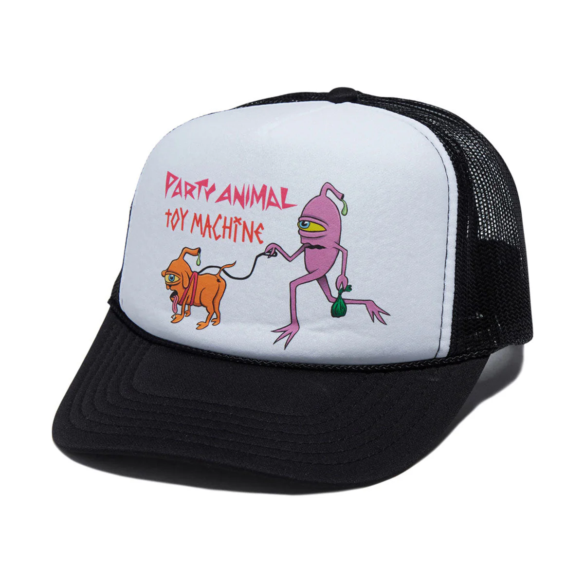 Party Animal x Toy Machine Sect Trucker Hat - Black/White