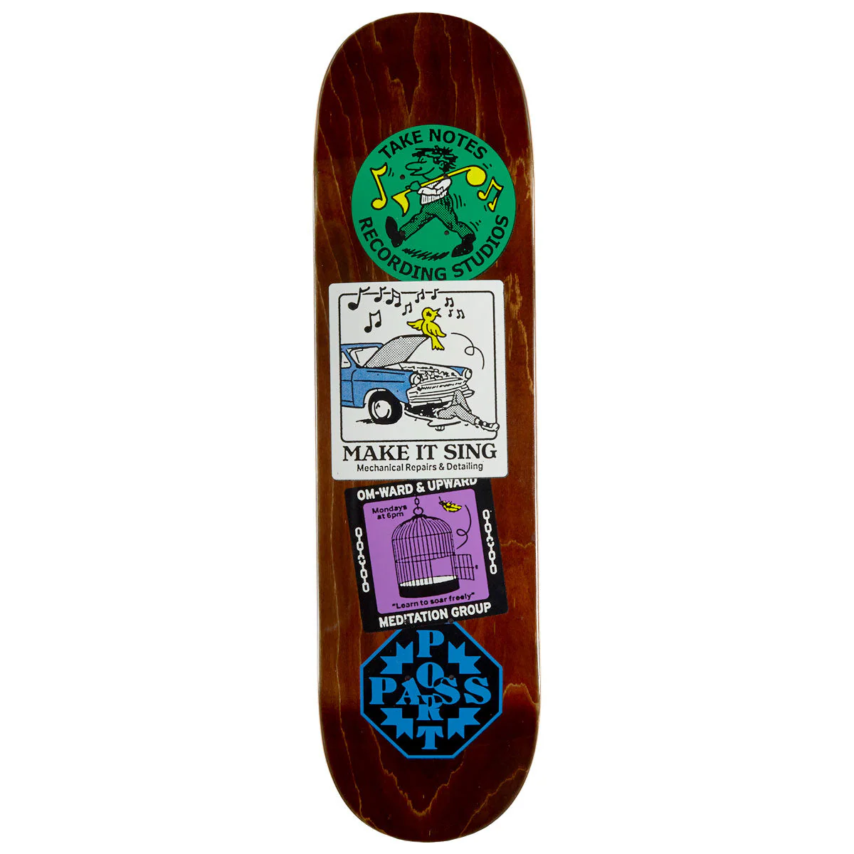 Passport Coaster Series Om-Ward And Upward Skateboard Deck - 8.375"