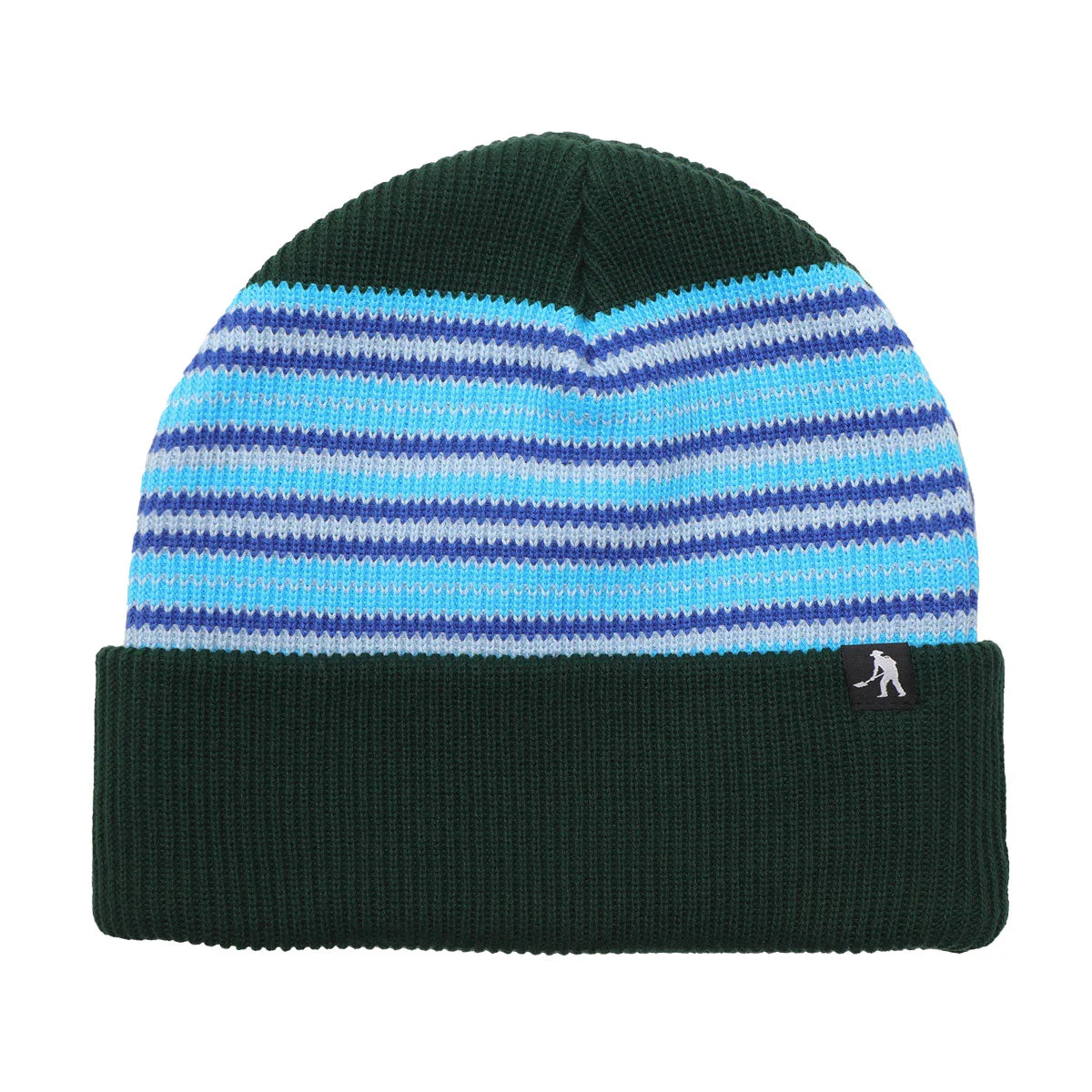 Passport Striped Organic Knit Beanie - Dark Jade