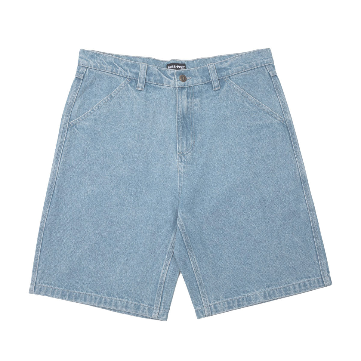 Passport Workers Club Jean Shorts - Washed Light Indigo