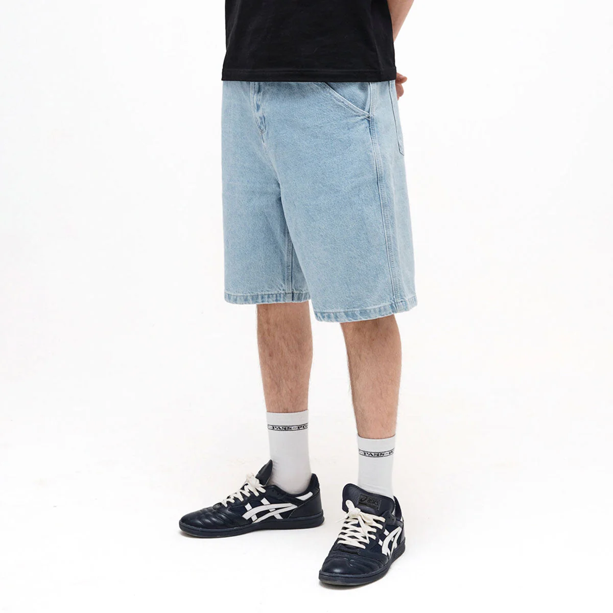 Passport Workers Club Jean Shorts - Washed Light Indigo - Image 2