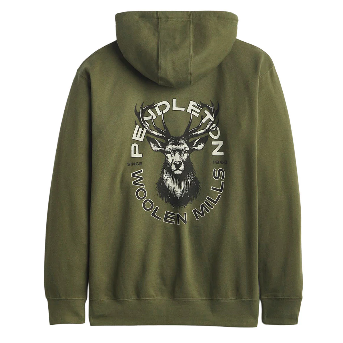 Pendleton Stag Graphic Hoodie - Military Green/Black