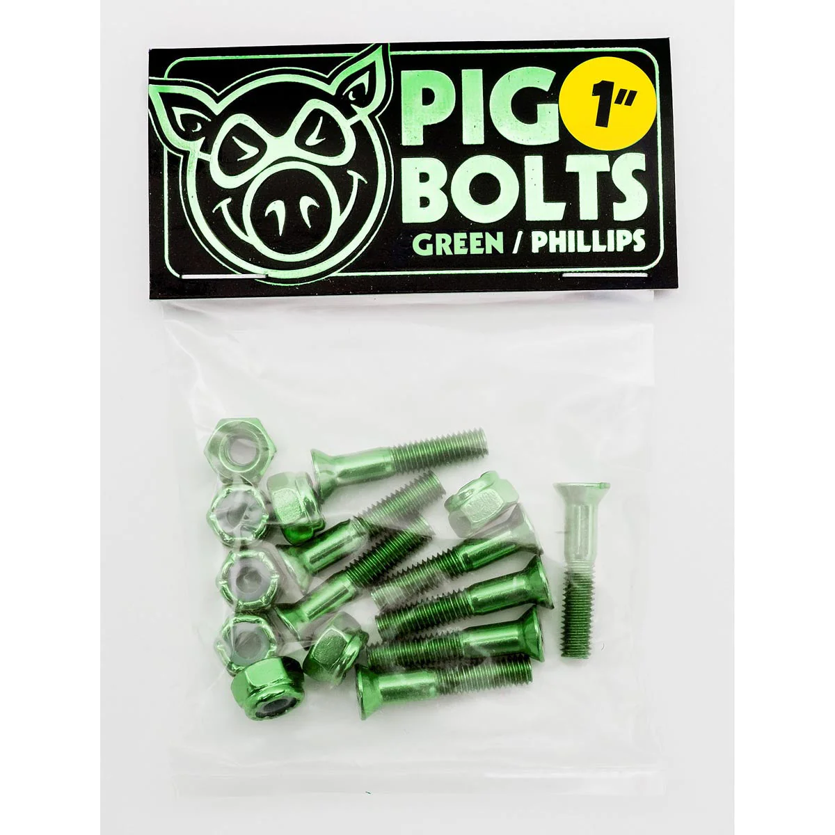 Pig Phillips Hardware - Anodized Green - 1"