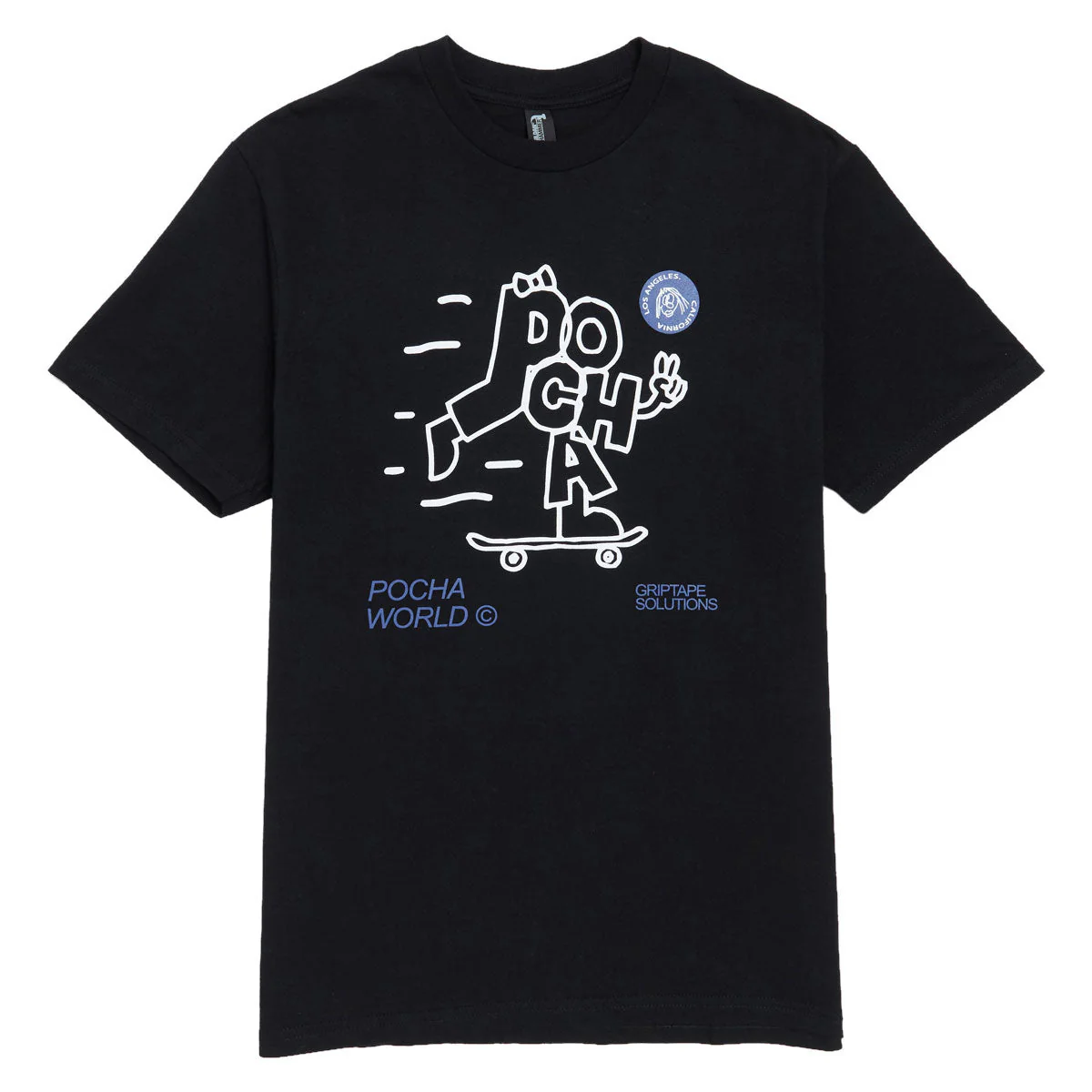 Pocha World Doodle Sk8 T-Shirt - Black