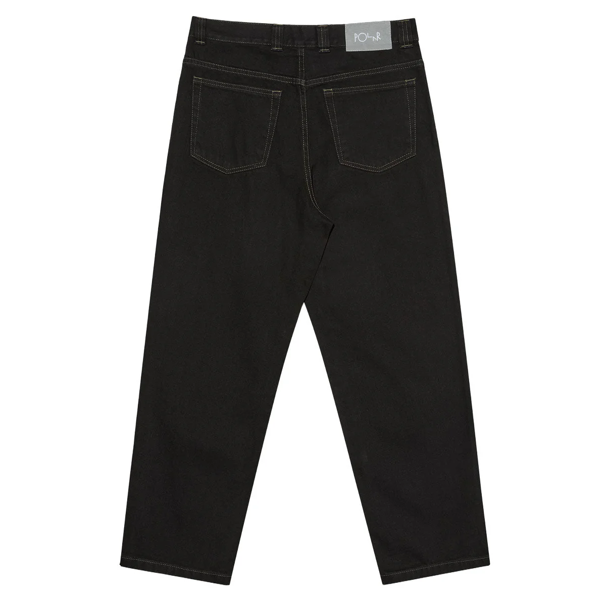 Polar 93! Contrast Stitching Denim Jeans - Black/Dark Olive - Image 2