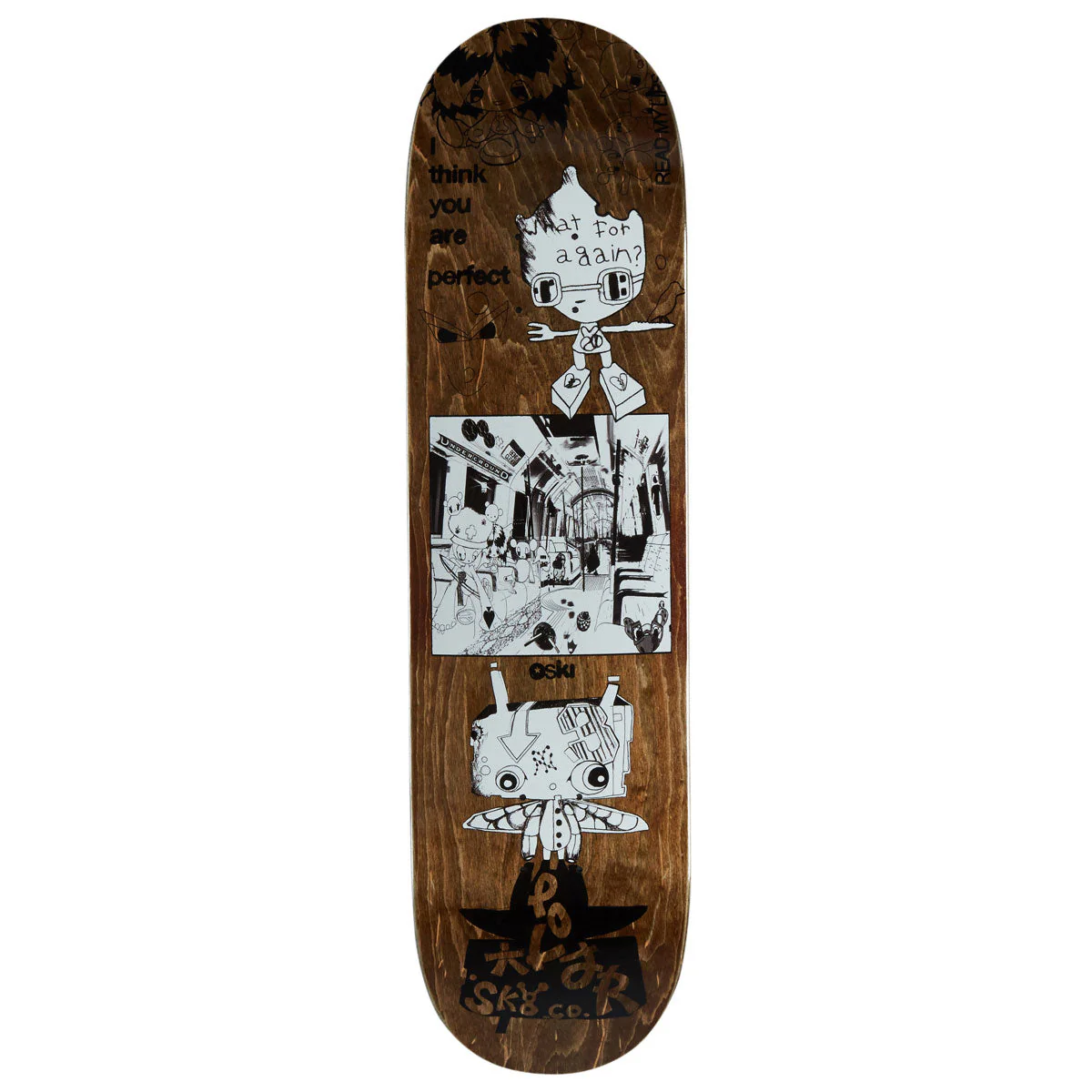 Polar Oski I Think You Perfect Skateboard Deck - Brown - 8.25"