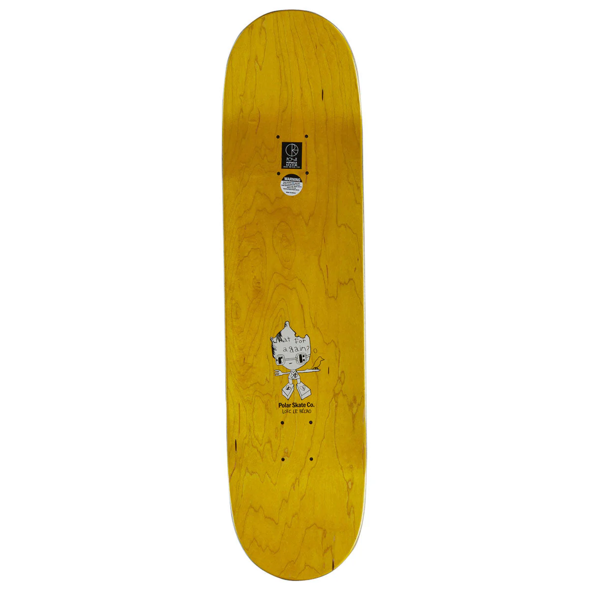 Polar Oski I Think You Perfect Skateboard Deck - Yellow - 8.00" - Image 2