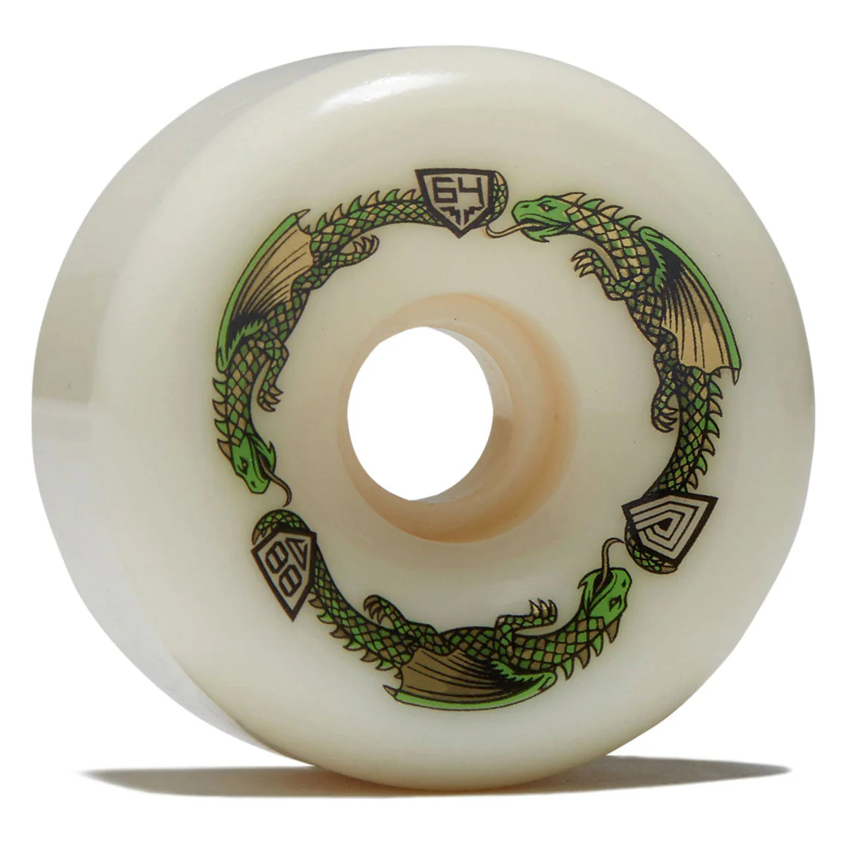 Powell-Peralta Dragon Formula 88a BOM Skateboard Wheels - Off White II - 64mm