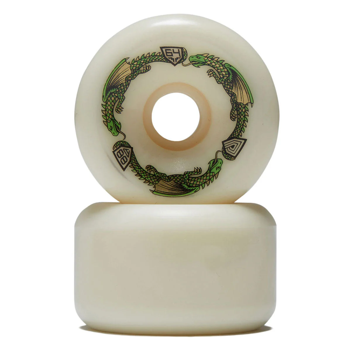 Powell-Peralta Dragon Formula 88a BOM Skateboard Wheels - Off White II - 64mm - Image 2