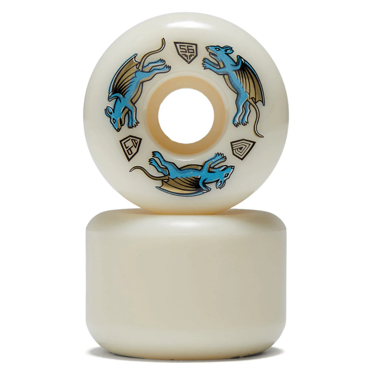 Powell-Peralta Dragon Formula Nano Rat 97a AA2 Skateboard Wheels - Off White - 56mm - Image 2
