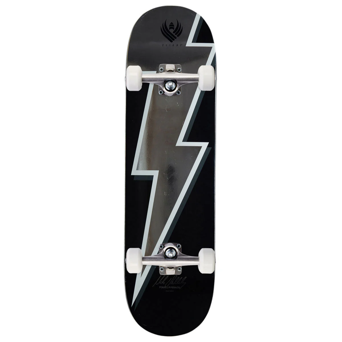 Powell-Peralta Flight Mike Vallely Lightning Bolt 02 Skateboard Complete - Silver Foil - 8.75"