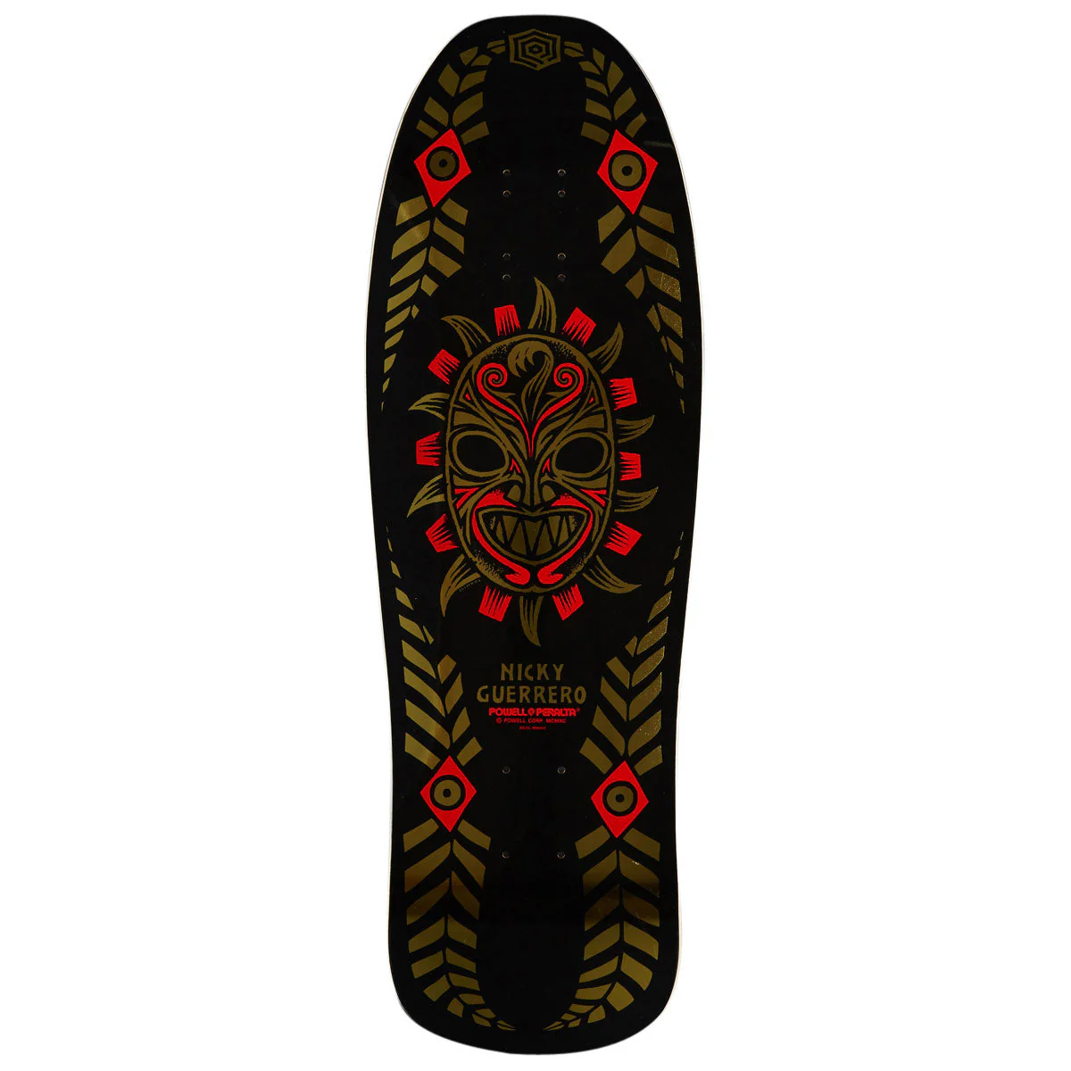Powell-Peralta Nicky Guerrero Mask 07 Reissue Skateboard Deck - Black/Gold Foil - 10.00"