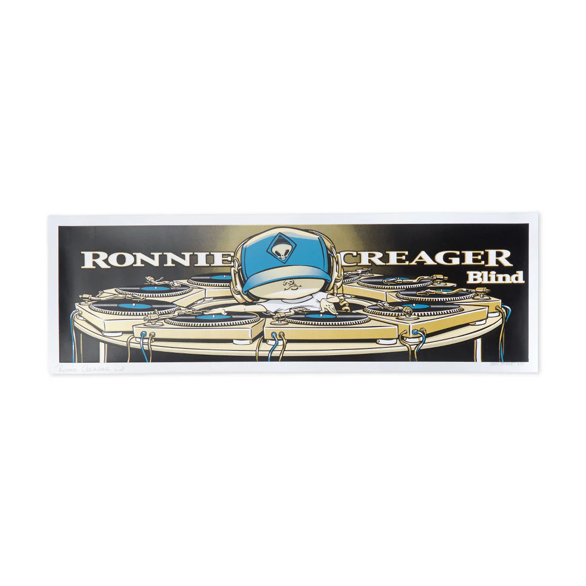 Pragmatic Prints x Blind Ronnie Creager Mixmaster Print - Gold/Blue