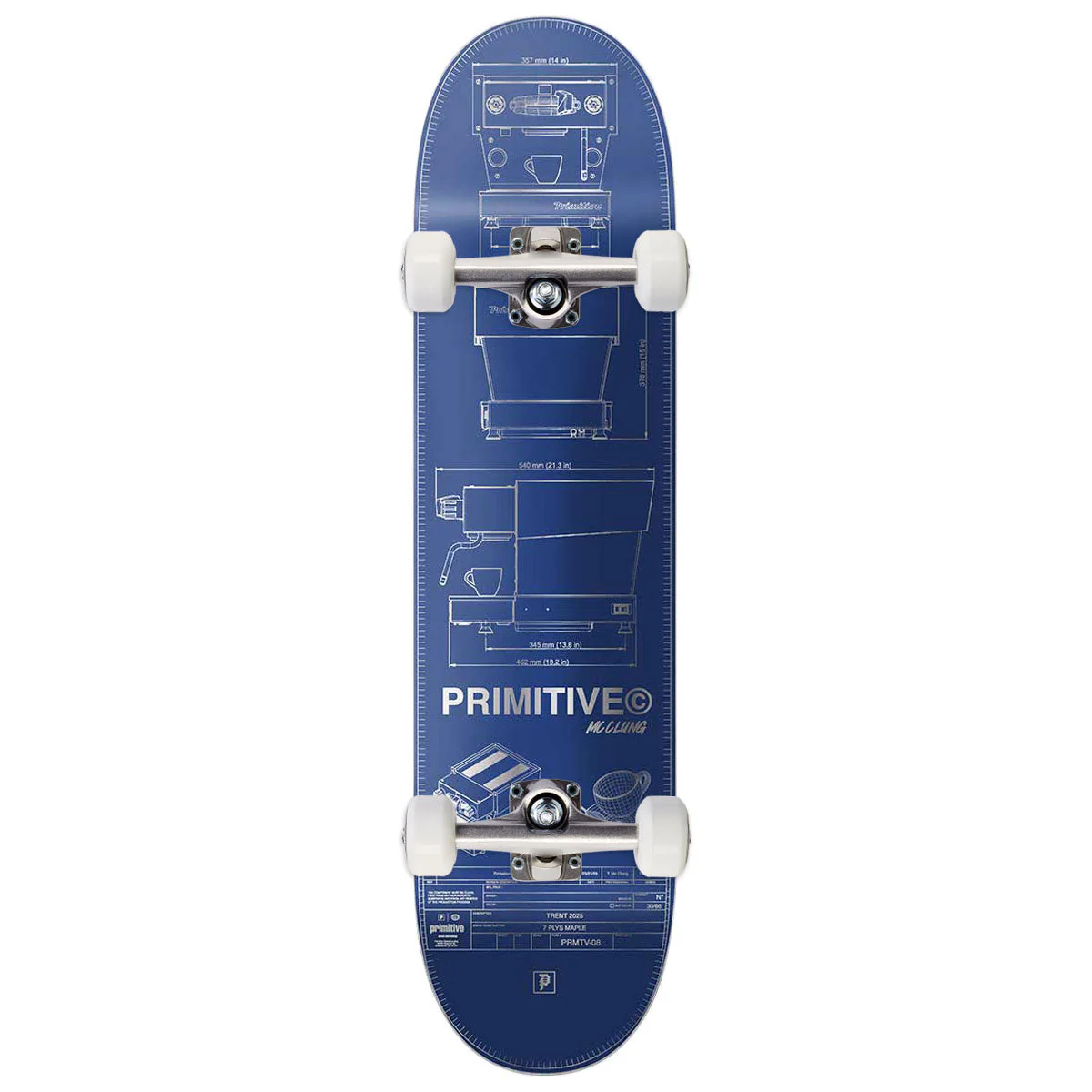 Primitive McClung Double-Shot Skateboard Complete - Blue - 8.625"