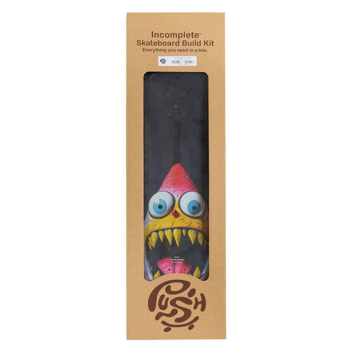 Push Sharky Big FP Skateboard Incomplete - Black - 8.00"