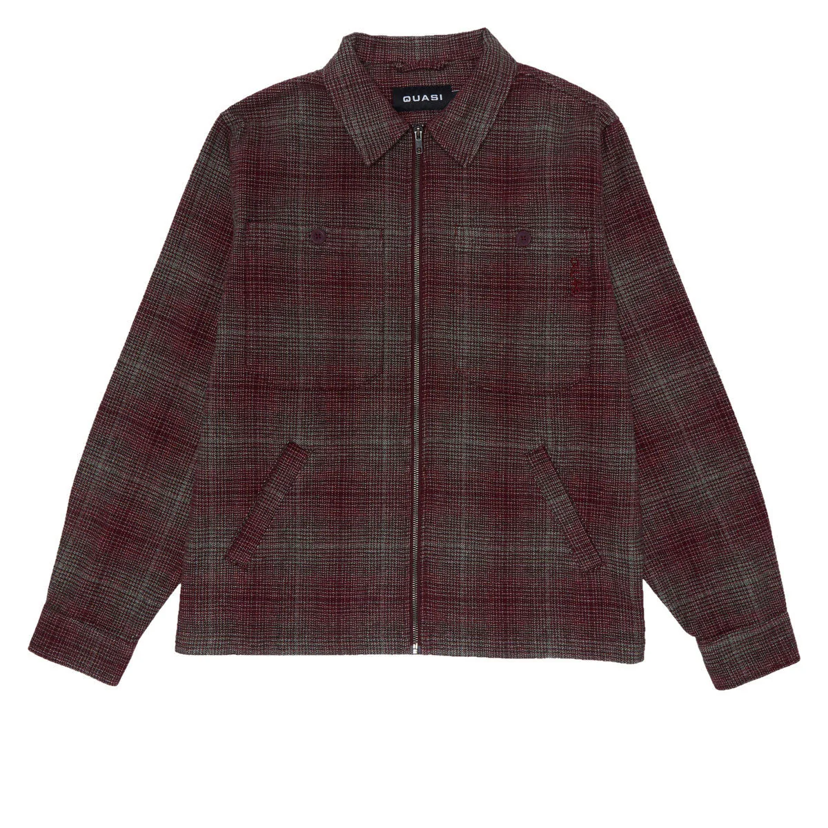 Quasi Grain Full Zip Shirt Jacket - Oxblood