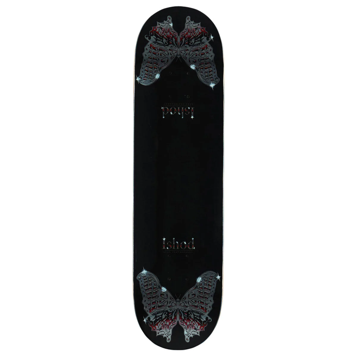 Real Ishod DBX Mariposa Chrome Redux Twin Tail Skateboard Deck - Black - 8.30"